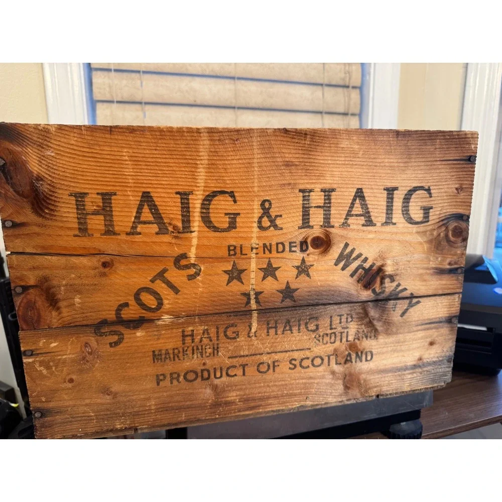 Vintage Haig &‎ Haig Blended Scotch Whisky Wooden Crate Display Decor